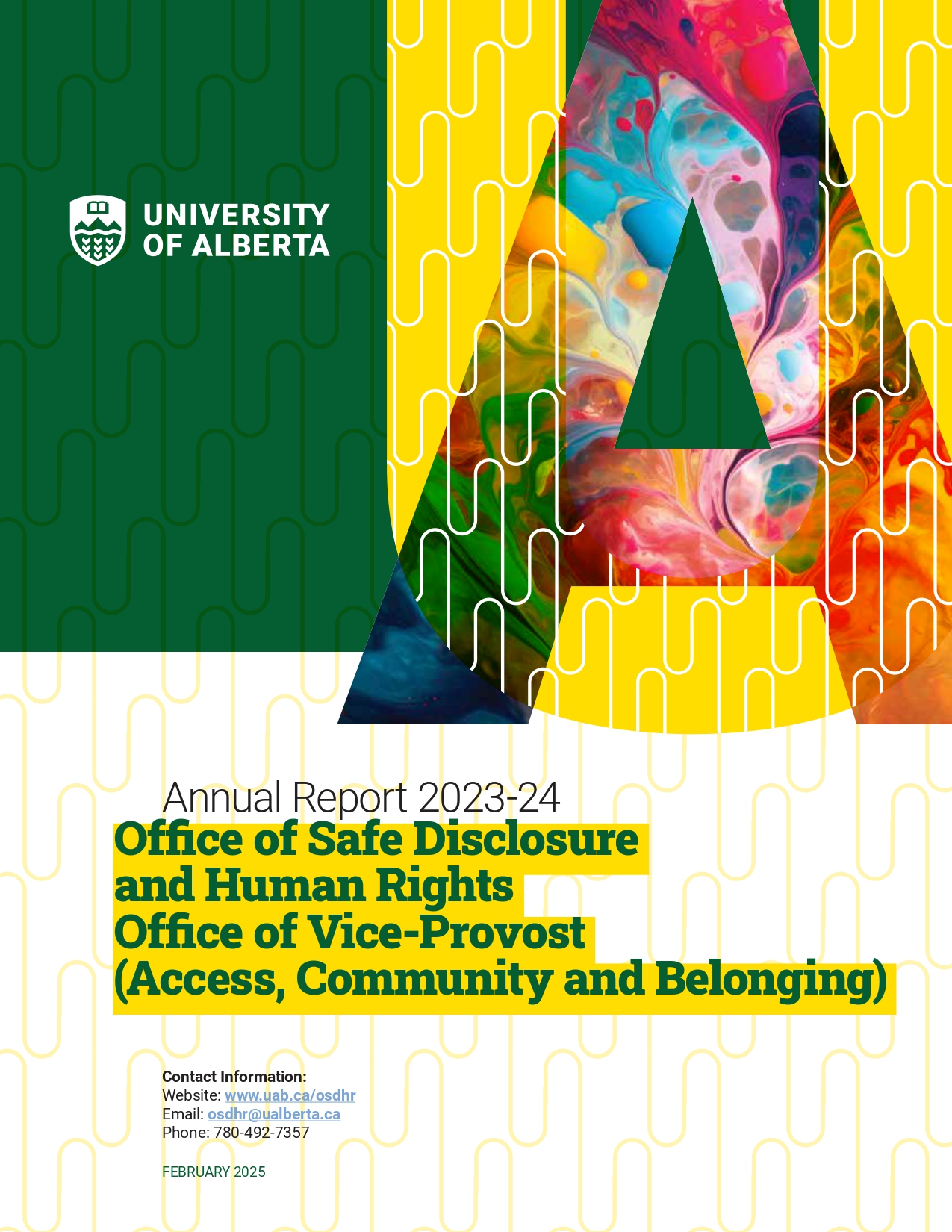 Office of Safe Disclosure and Human Rights Office of Vice-Provost Annual Report 2023-24